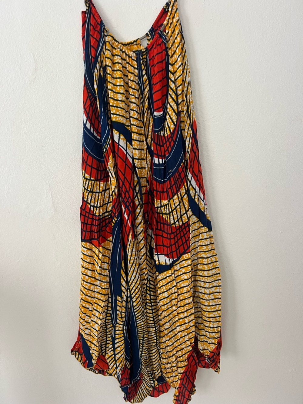 Indah Vibrant Red, Navy & Mustard Printed Maxi Skirt